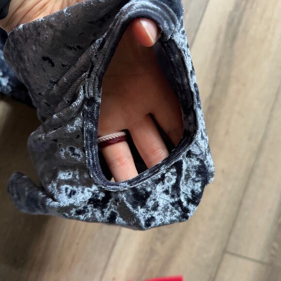 Flowers By Zoe Blue Velour Cold Shoulder Top - Girls XL - Picture 3 of 4